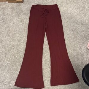 Women's Burgundy Flare Pants